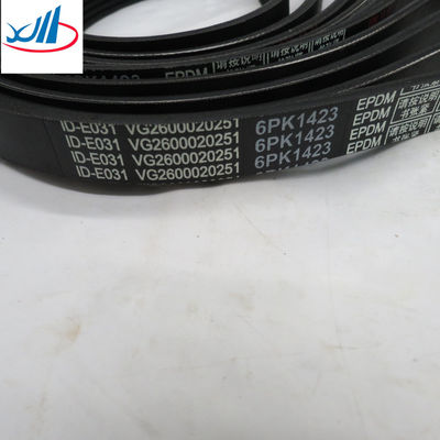 Sinotruk Howo Parts Ribbed Fan Belt V Belt VG2600020251 6PK1423 Shaanxi auto Delong heavy duty engine 290 HP fan belt