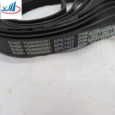 Sinotruk Howo Parts Ribbed Fan Belt V Belt VG2600020251 6PK1423 Shaanxi auto Delong heavy duty engine 290 HP fan belt